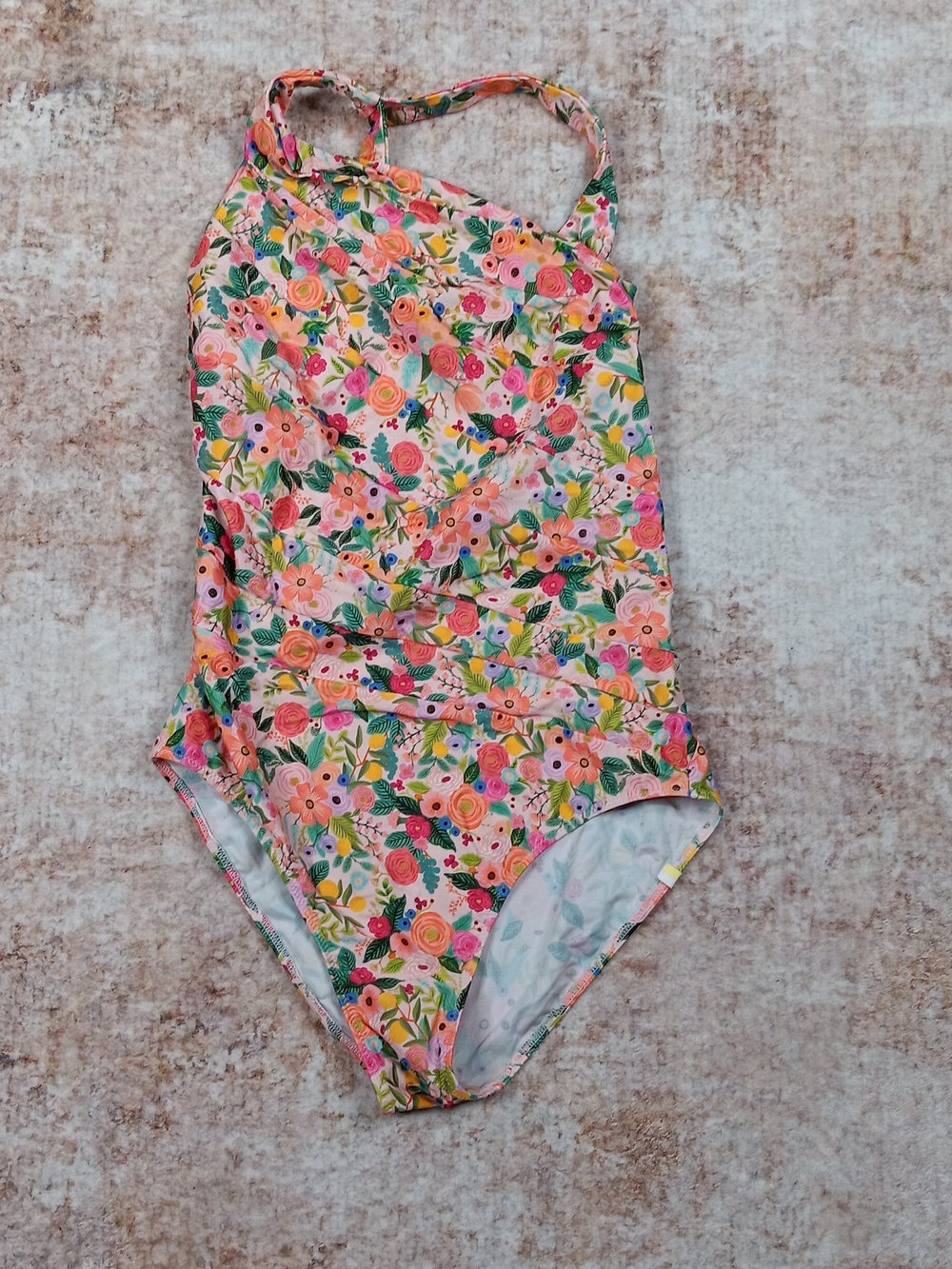 summersalt Floral One-Piece Swimsuit in Pink, Green, Yellow